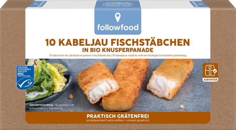 TK-Fischstäbchen Kabeljau MSC in Bio-Panade 10St
