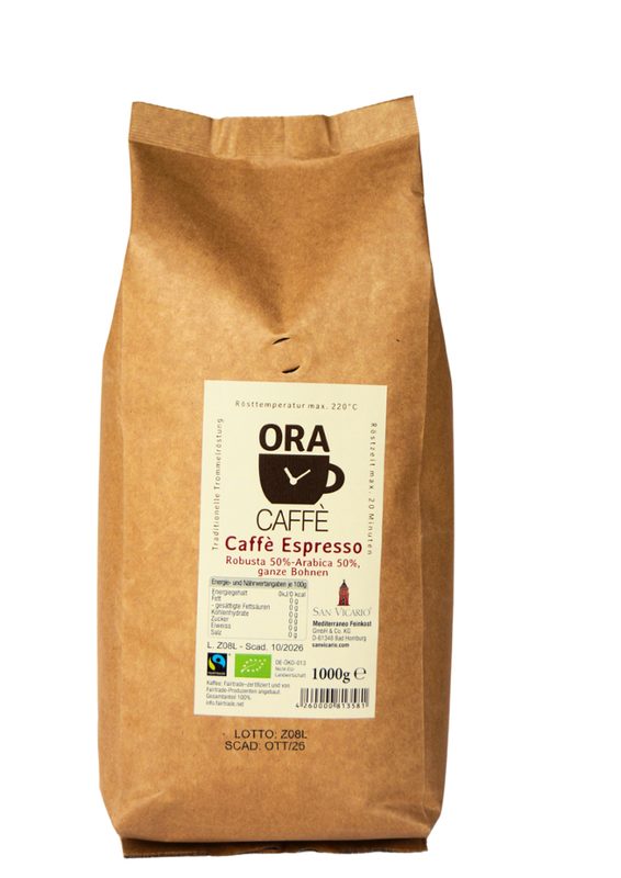 Ora Caffè Espresso ganze Bohne FT 50% Rob. - lose